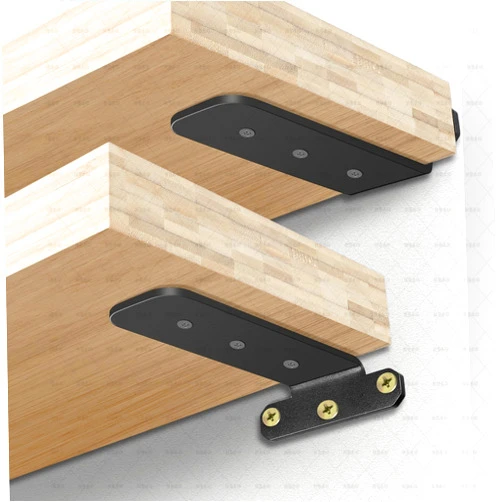 SZSFSYYX Shelf Bracket, Floating Shelf Brackets, 4pack Heavy Duty 6 inch Long for Shelves, Rustic Industrial Black Metal Wall Hidden Shelves Hardware