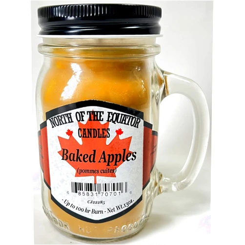 North of The Equator Candles Candles Baked Apples Scented with Mason Jar Candle 13 OZ - Made in The USA by Our North of The Equator Candles Company