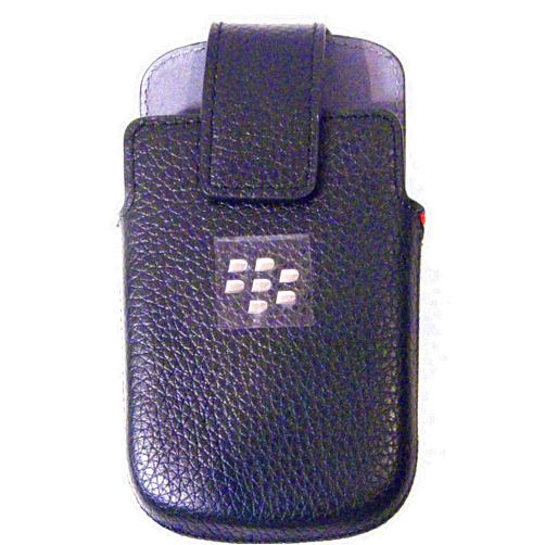 BlackBerry Holster Leather Swivel Holster for Rim BlackBerry Q10 - Retail Packaging - Black