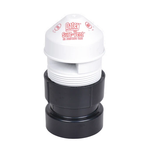Oatey 39019 Sure-Vent 2-Inch ABS Adapter Bulk Pack, 1-1/2-Inch Air Admittance Valve, 1.5 Inch, Black