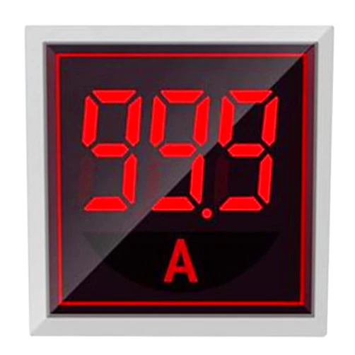 Szliyands Digital Display AC Current Indicator, 22mm Square Head LED Current Tester 0~100A Ammeter Monitor (Red)