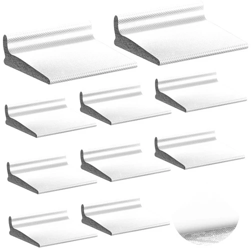 Pangda 10 Pcs Door Corner Seal, Self Adhesive Frame Door Corner Seals Raised Behind Weatherstripping for Noise Isolation and Weather Protection (Classic,White)
