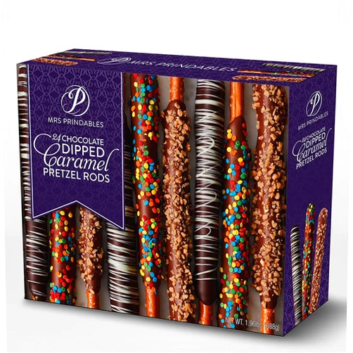 Mrs. Prindable's Mrs Prindables 24 Chocolate Dipped Caramel Pretzel Rods