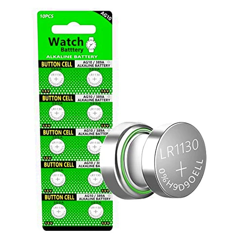 Cotchear 10pcs 1.5V AG10 Alkaline Battery 189 389 AG10 LR1130 LR54 V10GA Battery Alkaline Button Coin Cell Batteries