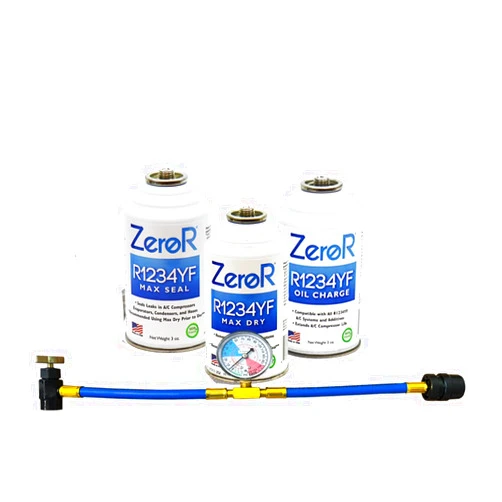 ZeroR Repair Kit for R1234YF Refrigerant AC Systems | Max Seal, Max Dry & Oil Charge