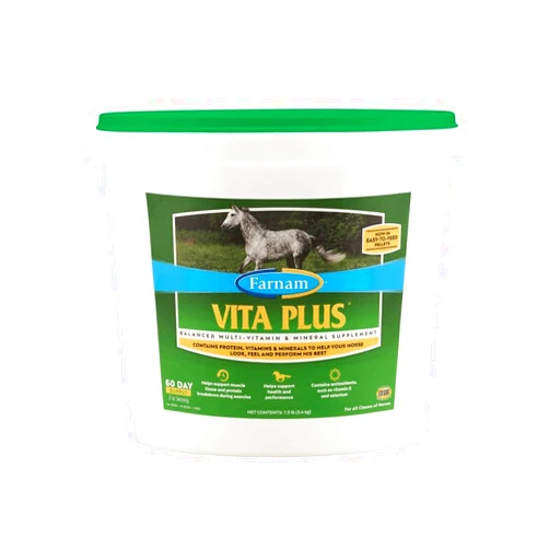 Farnam Vita Plus Balanced Multi-Vitamin & Mineral horse Supplement, Provides balanced nutrition to support overall health and performance, 7.5 pounds, 60 day supply