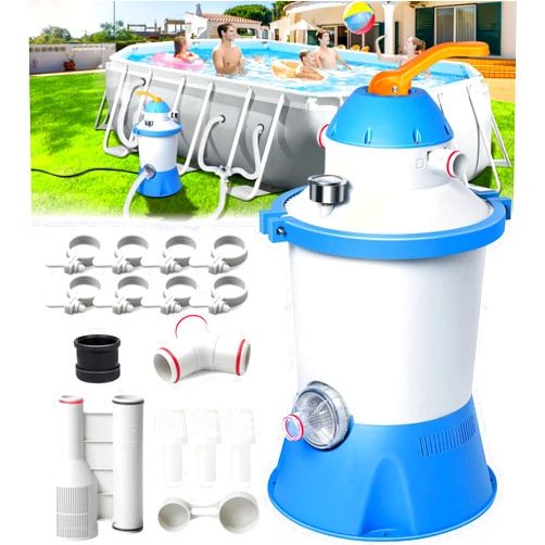 KimFilter 1000 GPH Pool Sand Filter Pump for Above Ground Pools, Pool Sand Pump with Timer, Energy-Saving, Low Noise | Pools Water Filtration System - Rapid Debris Removal & Enhanced Water Circulation