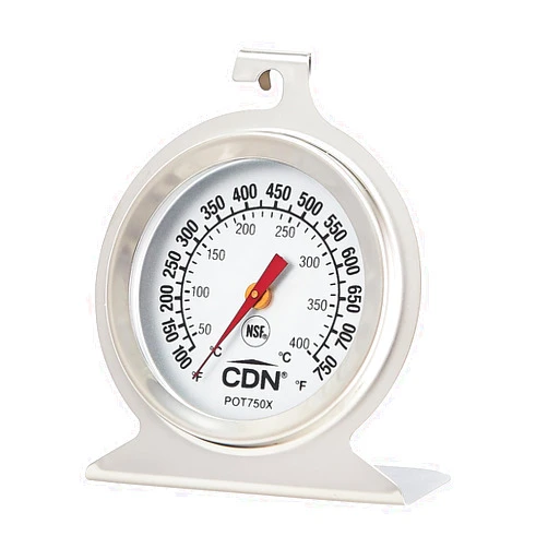 CDN High Heat Oven Thermometer | ProAccurate® | NSF Certified | 100-750°F Range | For Broiling, Roasting, High-Temp Cooking | Lab Glass Lens | POT750X