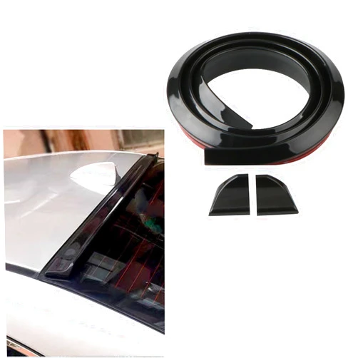 CHRYMUM Spoilers for Cars, Car Trunk Spoiler Lip Kit, 4.9Ft Anti-Scratch Abrasion Auto Rear Wing Decor Strip, Universal Punch-Free Rubber Trunk Spoiler Lip, Car Exterior Accessories for Tailgate Roof Bumper