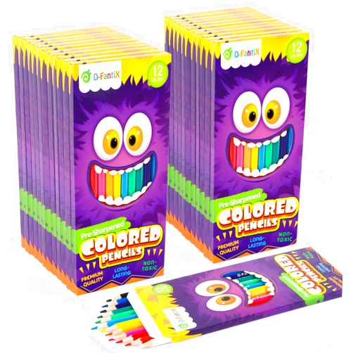 D-FantiX 24 Packs Colored Pencils Bulk, 288 Count Pre-Sharpened Coloring Pencils Set, Back to School Gifts for Students, Elementary Classroom Kindergarten School Supplies for Kids Boys Girls