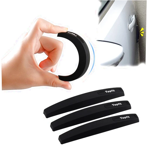 ShowEv Car Side Door Edge Guards Protector Black Scratch Guard for Car,Sedans,Truck,SUV(Rubber,6 pieces)