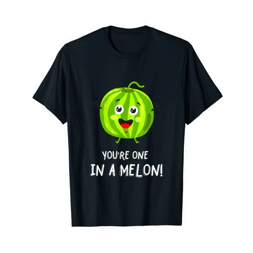 Jamrock Fruits and Veggie Puns Apparel You're One in a Melon! Fruit and Vegetables T-Shirt