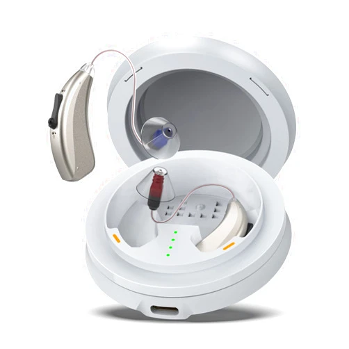 KITMOUS BSLLTER Hearing Aids for Seniors Adults with Hearing Loss, Receiver-In-Canal(RIC) Hearing Aids Rechargeable with Three Noise Reduction Modes, Dual Microphone, OTC (Champagne)