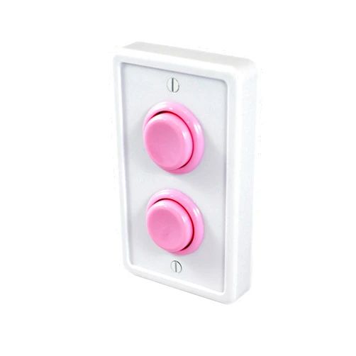 2FY2SW Arcade Light Switch Plate Cover, Single Switch (Pink), 1-Gang Standard Size Rocker Wall Plate, Game Room Decorator, Kid Bedroom Wallplate, Faceplate Replacement