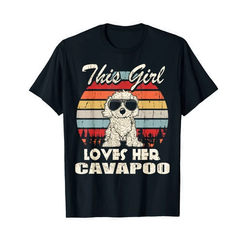 Dogs Trust Cavapoo Girl Cool Vintage Retro for Dog Mom T-Shirt