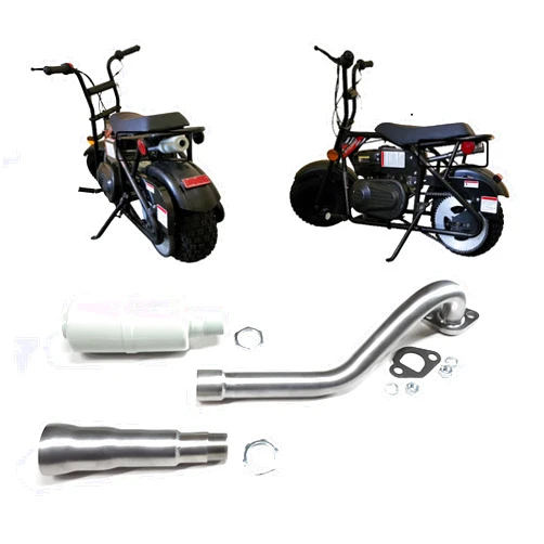 ARSPORT Center Exhaust Header tip/Muffler for TrailM Storm 200 Minibike, USA Made!