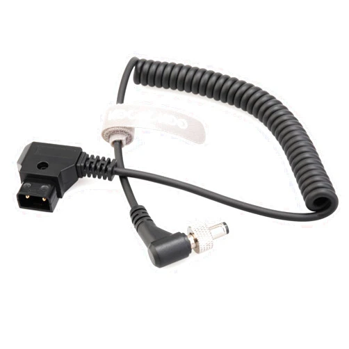 Kocackoo D-Tap(P-Tap) to DC 5.5 * 2.5mm Locking Right Angle Male Coiled Power Cable for Double-Sided NP-F Dummy Battery and Video Devices PIX-E7 PIX-E5 7 Atomos/Ikan/Sony/DJI Monitor.