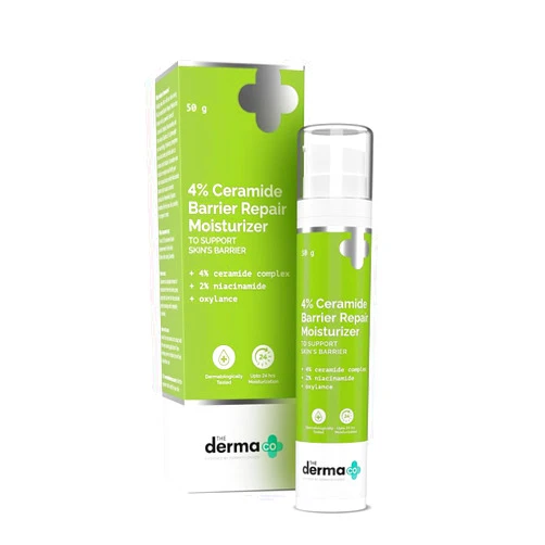 The Derma Co 4% Ceramide Barrier Repair Moisturizer | Helps Repair & Strengthen Skin Barrier | Up to 24 Hours Moisturization | Suits All Skin Types | 1.76 Oz/50g