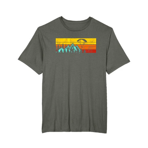 Paragliders Aviation Accessories Retro paragliding over mountains T-Shirt
