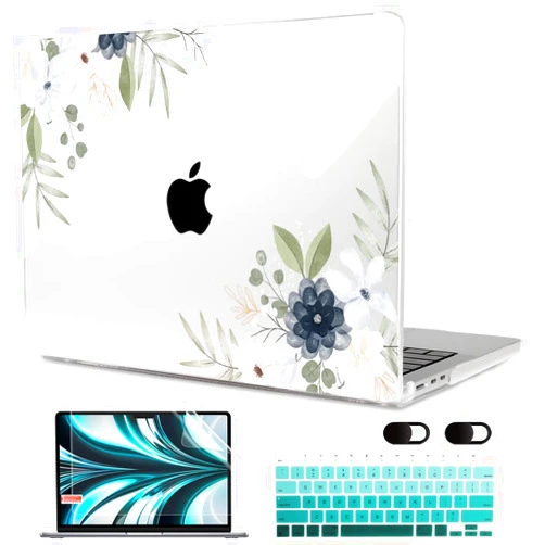 MEEgoodo Case for MacBook Air M4/M3/M2 13.6 inch 2025 2024 2022, Fit Model A3240 A3113 A2681, Compatible with MacBook Air 13 inch, Laptop Hard Shell Case with Keyboard Cover, Vintage Floral