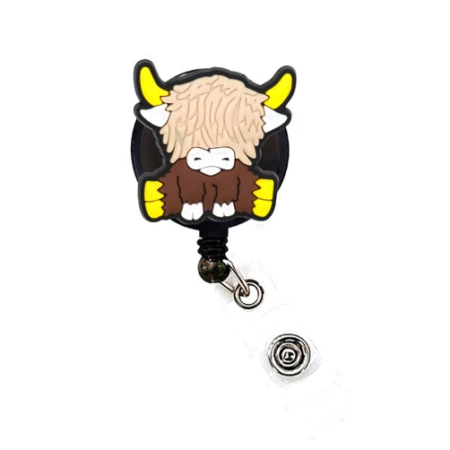 Generic Buffalo Bison Yak Badge Reel ID Holder Nurse Funny Badge Clip Retractable 25 inch Extension Yazzle Dazzle