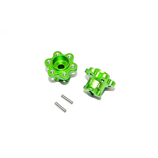 GPM Axial Yeti (AX90026) & Yeti SCORE (AX90050, AX90068) Upgrade Parts Aluminum 2.2 Wheel Hub Adapters (14mm Thickness) Economy Version - 1Pr Set Green