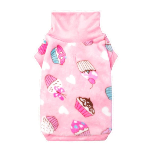 Fitwarm Fleece Cupcake Dog Sweater Vest, Dog Winter Clothes for Small Dogs Girl, Fleece Dog Coat, Puppy Pullover Jumper, Pet Outfit, Pink, XS