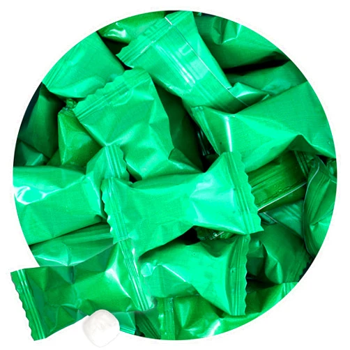 THE HAMPTON CANDY COMPANY Green Buttermints, 2 Pound Bulk Bag, After Dinner Mints, Approximately 240 Pieces, Butter Mints Individually Wrapped, Green Candy