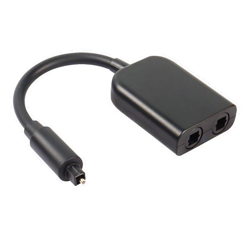 GELRHONR Toslink Digital Optical Audio Splitter Adapter 1 in 2 Out,2in 1out Fiber Optic Audio Cable for CD/DVD PS3 Xbox X-Box360 Computer-20cm(Black)