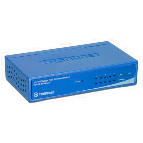 TRENDnet 5-Port 10/100Mbps Ethernet Switch TE100-S55Eplus (Metal Desktop)
