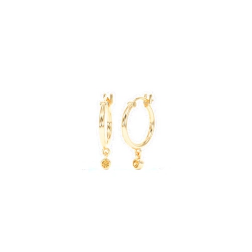 ABSHEL Aretes de Mujer: Chunky Gold Earrings for Women, 18k Dainty Hoop with Round Crystal Birthstone, Perfect Stocking Stuffers for Valentine’s day & Christmas Gifts!