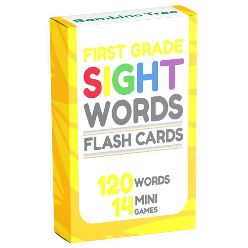 THE BAMBINO TREE Sight Words Flash Cards 1st Grade - 120 High Frequency Words from Dolch's and Fry's Sight Word List for First Grade Ages 6-7 Years