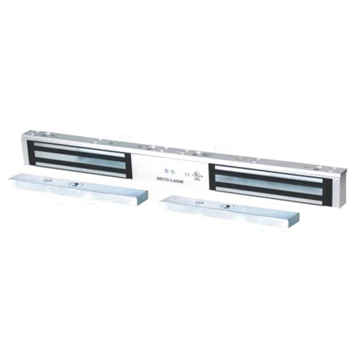 Seco-Larm E-941DA-1K2Q Enforcer Electromagnetic Double-Door Lock, 1200-lb (545kg) Holding Force, Anodized Aluminum Housing (US 28), 12 or 24 VDC (Selectable), Adjustable Mounting Bracket