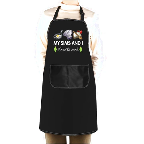WCGXKO Sim Video Game Gift Gaming Gift My Sims And I Love To Cook Apron Gaming Lover Gift Cooking Apron