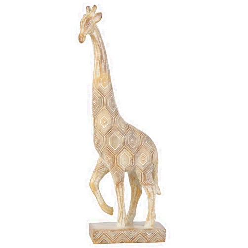 ZoikOm Simple Giraffe Wood Color Decoration,Resin Sculpture Modern Animal Statue .Home &Table Office Decoration Resin Animal Figurine Gift for Animal Lovers
