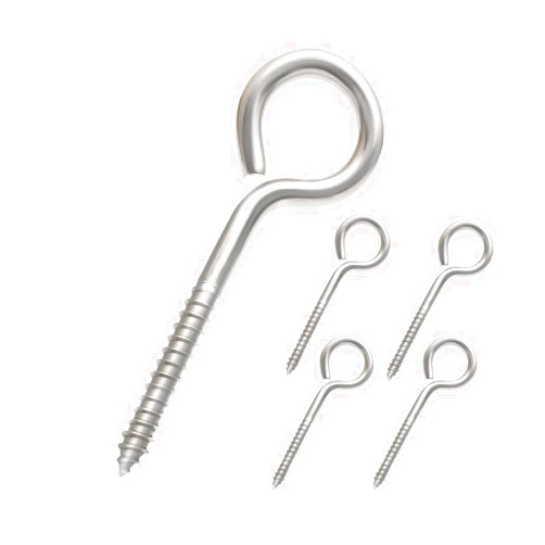 OUSCHR 2.56 Inches Screw Eyes, Heavy Duty Screw Eye Hooks Screw Eye Bolts for Hanging Indoor & Outdoor Use, Self Tapping Eyelet Screws for Woods Securing Cable Wires, 304 Stainless Steel, 10 PCS