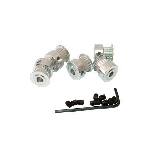 MXL Timing Belt& Pulley BEMONOC 5Pcs/Pack Aluminum MXL Timing Belt Pulleys 20 Tooth 6.35mm Bore Double Flanged Drive Belt Pulleys for 3D Printer
