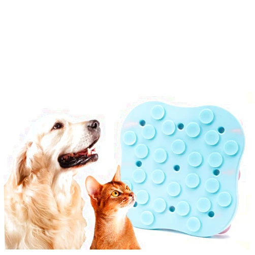 LHQLS Slow Feeder Dog Bowls Silicone Slow Feeder Lick Down Eating Pet Calming Mat Anxiety Relief Training Wet Food Lick Pad with Suction Cup Interactive Feed Game Toy All Breed Dogs