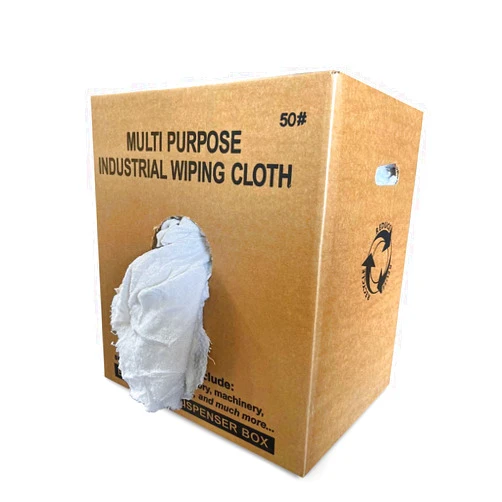 SupremePlus Recycled White Terry Towel Rags - Shop Bulk Heavy Duty Terrycloth Cleaning Towels, Small Cloths for Wiping Paint, House, Commercial or Auto, Absorbent & Multipurpose (50.0 lbs. Box)