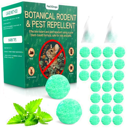 PestXDrops Mouse Rats Repellent 28 Pack, Peppermint Oil Moth Balls for Mice Rodent Deterrent, Natural Pest Control Pouches for Roaches, Ant, Cockroach, Spider, Safe for Humans & Pets, Indoor and Outdoor Use