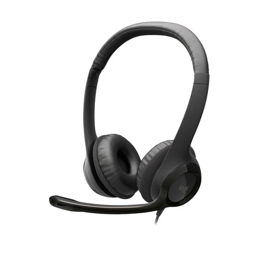 Logitech H390 Wired Headset for PC/Laptop, Stereo Headphones with Noise Cancelling Microphone, USB-A, in-Line Controls for Video Meetings, Music, Gaming and Beyond - Black