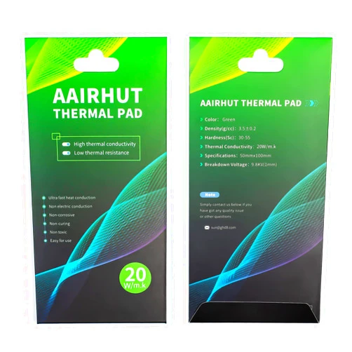Aairhut Thermal Pad 20W/m.K, 100x50x0.5mm Silicone Cooling Pad Non Conductive Heat Resistance Extreme Odyssey Cover with Dual Self-Adhesive Films for PC Laptop PS4/PS5/SSD/RAM - 1 Pad