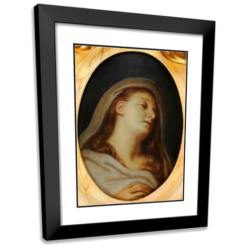 ArtDirect Charles Le Brun 15x18 Black Modern Frame and Double Matted Museum Art Print Titled - Funeral Effigy of Henriette Seincart (1680)