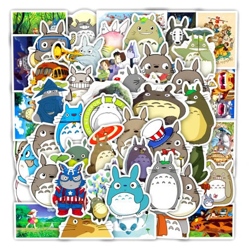 Jusase 50Pcs Cartoon Anime My Neighbor Totoro Waterproof Stickers for Laptop Cellphone Water Bottle Skateboard Luggage Car Bumper JHYXC