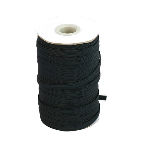 DHAIQC Flat Elastic Band for Sewing, 1/4 inch 50 Yards High Elasticity Black Elastic Cord Elastic Rope Knit Elastic Spool for Sewing DIY Crafts(Black, 1/4 Inch * 50 Yard)