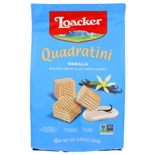 Loacker Quadratini, Vanilla Wafer Cookie, 8.8 Ounce Pack