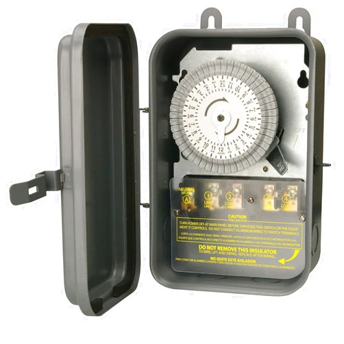Woods 59104RWD Outdoor 24-Hour Heavy Duty Mechanical Time Switch; 208/277V 40A DPST