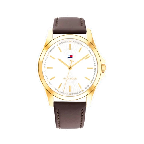 Tommy Hilfiger Men's 3-Hand Quartz Watch – 42mm Case, Leather Strap, 3 ATM Water Resistant, Modern Everyday Timepiece, Gift for Him