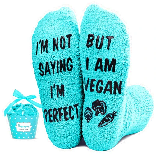 HAPPYPOP Fuzzy Gifts for Women Men - Book K-pop Divorce Inspirational Vegan Scary Film Socks