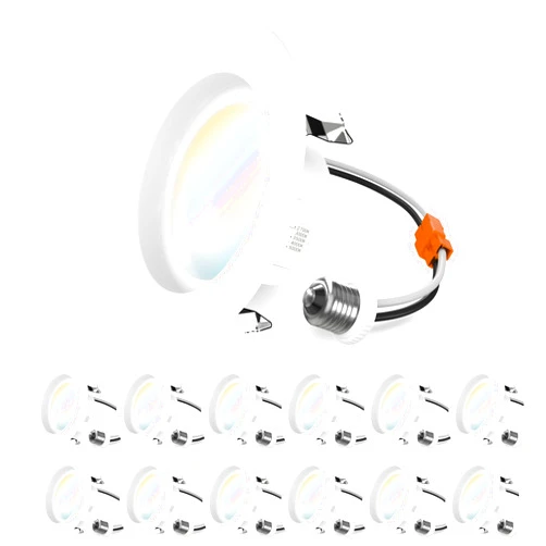 Sunco Lighting Sunco 12 Pack 4 Inch LED Recessed Lights Retrofit, Dimmable Can Lighting, 660 LM, 11W (40W Equivalent), Selectable CCT 2700K/3000K/3500K/4000K/5000K, Smooth Trim, Damp Rated UL